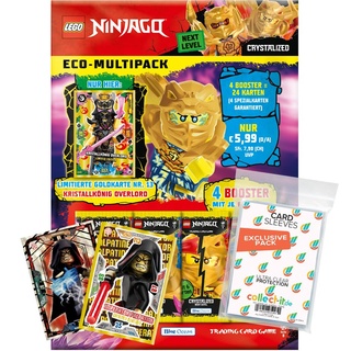 Bundle mit Lego Ninjago Serie 8 Next Level Trading Cards - 1 Multipack (zufällige Auswahl) + 2 Limitierte Star Wars Karten + Exklusive Collect-it Hüllen