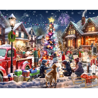 Vermont Christmas Company Schneemann-Wettbewerb Puzzle 1000 Teile – großes Stück Weihnachtspuzzle – ineinandergreifende & zufällig geformte Teile – 76,2 x 61 cm