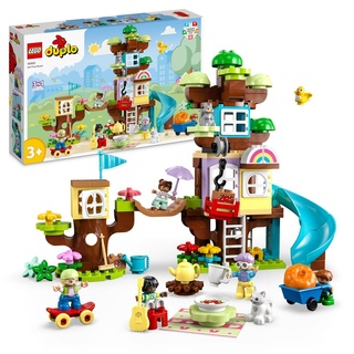 LEGO 10993 DUPLO 3-in-1 Baumhaus Spielzeug für Kleinkinder ab 3 Jahren, Mädchen und Jungen mit 4 Figuren, Tieren, Konstruktionsspielzeug mit Baus...