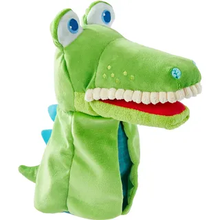 HABA 306255 - Handpuppe Allesfresser Kroko, Handpuppe ab 1,5 Jahren