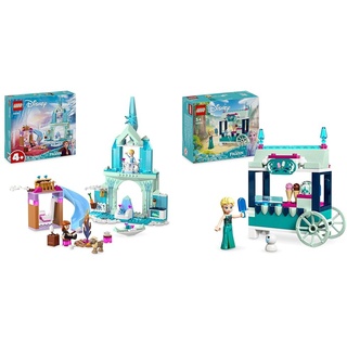 LEGO Disney Frozen Elsas Eispalast, Eiskönigin-Schloss-Spielzeug & Disney Frozen Elsas Eisstand, Eiscreme-Spielzeug für Kinder mit Prinzessin ELSA-Puppe