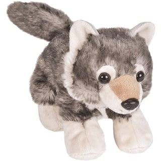 Wild Republic 14911 Republic Hug'ems Plüschtier, Kuscheltier, Wolf 18cm, Grau