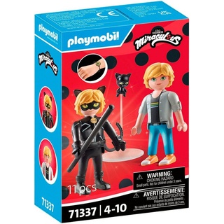Playmobil® Konstruktions-Spielset Miraculous: Adrien & Cat Noir (71337), Miraculous, (11 St), Made in Europe bunt