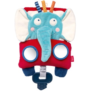 SIGIKID 42516 Aktiv-Spieltuch Elefant PlayQ Mädchen und Jungen Babyspielzeug empfohlen ab 6 Monaten blau/rot