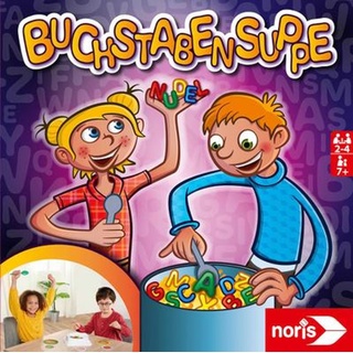 Noris 606061905 Buchstabensuppe - Witziges Lernspiel zum Lesen und Schreiben lernen für Kinder 1 bis 4 Spieler ab 7 Jahren