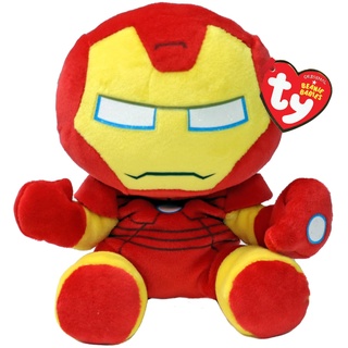 TY Iron Man Marvel Avengers Beanie Babies Regular, Lizenziertes Beanie Baby Weichplüsch Spielzeug, Sammlerstück Kuscheliger Plüschteddy