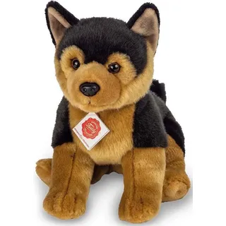 Teddy Hermann® Kuscheltier Schäferhund Welpe, sitzend, 30 cm, zum Teil aus recyceltem Material braun