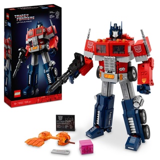 LEGO 10302 Icons Optimus Prime Set, 2in1 Roboter-Figur und LKW-Modell, Transformers-Spielzeug-Modellbausatz für Erwachsene, Geschenk zum Geburtsta...