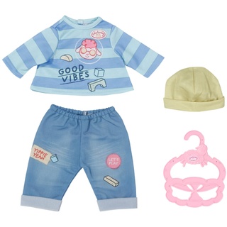 Baby Annabell Little Shirt und Hose, Puppenkleidung in blau, mit Kleiderbügel, für 36 (34-38 cm) Puppen, 706558 Zapf Creation