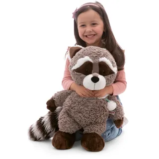 NICI Kuscheltier Waschbär Lenno mit Kaputze 50cm grau - Stofftier aus weichem Plüsch, niedliches Plüschtier zum Kuscheln und Spielen, für Kinder & Erwachsene, tolle Geschenkidee - 61292