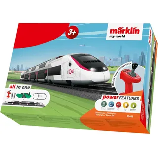 Märklin My World Spielzeugeisenbahn Startpackung “TGV Duplex” 29406 - Französische Zug 63 cm mit elektrischer Steuerung - Elektrischer Hochgeschwindigkeitszug mit Stickern für Kinder ab 3 Jahren