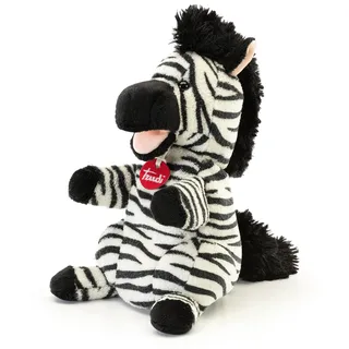 Trudi Puppets 29309 Plüsch Handpuppe Zebra 17 x 29 x 18 cm (S), Stofftier aus hochwertigen Materialien, liebevolle Details, flauschig und weich, waschbar, Kuscheltier und Puppe für Kinder, Gestreift