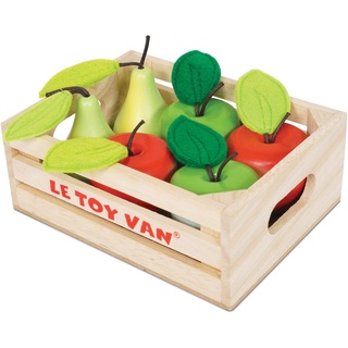 Le Toy Van - TV191 - Lernspiel für Kinder ab 2 Jahren, Obstkiste, Holzspielzeug Äpfel und Birnen, Montessori-Spielzeug, ökologisches Spiel aus FSC-Holz und Farben auf Wasserbasis