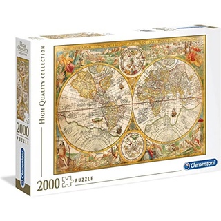 Clementoni 32557 Antike Landkarte – Puzzle 2000 Teile ab 9 Jahren, buntes Erwachsenenpuzzle mit kräftigen Farben, Geschicklichkeitsspiel für die ganze Familie, schöne Geschenkidee