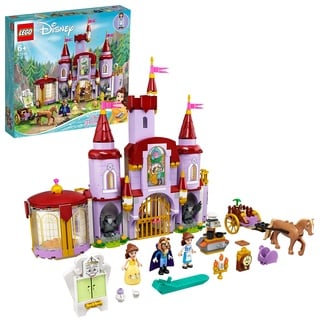 LEGO 43196 Disney Princess Belles Schloss, Prinzessinnen-Spielzeug-Schloss mit 10 Mini-Puppen aus Die Schöne und das Biest, inkl. Belle, Tassen und Pferde-Figur, Geschenk für Kinder ab 6 Jahren