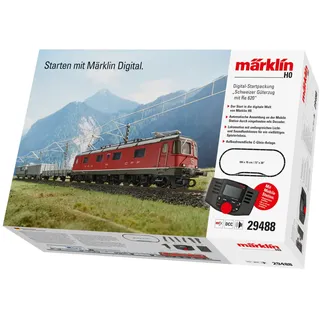 Märklin 29488 Digital-Startpackung „Schweizer Güterzug mit Elektrolokomotive Re 620“, Spur H0 Modelleisenbahn, viele Soundfunktionen, mit Mobile Station C-Gleis Schienen, 1:87