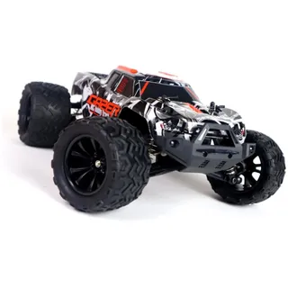 ES-Toys RC Elektro Monster Truck Gaser 900 1:14, bis 40 km/h schnell, Allrad schwarz/orange