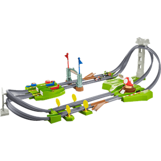 HOT WHEELS Hot Wheels Mario Kart Rundkurs Trackset, Autorennbahn inkl. 2 Spielzeugautos Mehrfarbig