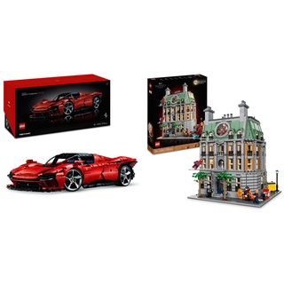 LEGO 42143 Technic Ferrari Daytona SP3 Modellauto Bausatz im Maßstab 1:8 & 76218 Marvel Sanctum Sanctorum, 3-stöckiges Modular Building Set mit Doctor Strange und Iron Man Minifiguren