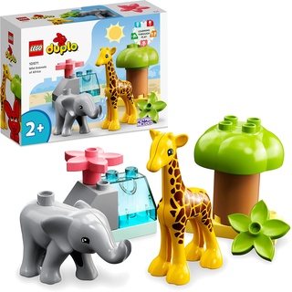 LEGO DUPLO Wilde Tiere Afrikas, Lernspielzeug für Jungen und Mädchen ab 2 Jahre, Spielzeug-Set für Kleinkinder mit Tierfiguren und Spielmatte 10971