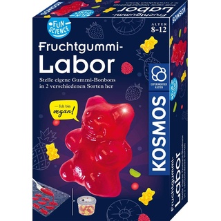 KOSMOS 658106 Fun Science - Fruchtgummi-Labor, vegane Süßigkeiten herstellen, Verschiedene Geschmacksrichtungen und Formen, Gummi-Bonbons selber Machen, Experimentier-Set für Kinder ab 8-12 Jahre