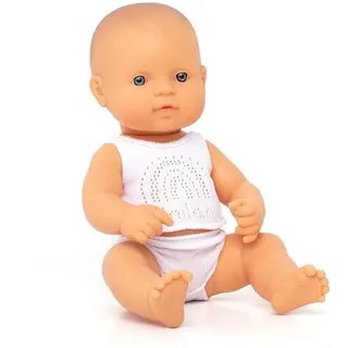 Miniland Dolls europäische Babypuppe Junge, 32 cm, aus weichem Vinyl, präsentiert mit Unterwäsche in Geschenkbox (31351)