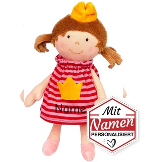 SIGIKID Stoffpuppe Brenda Bilipup mit Namen personalisiert/Bestickt, Erste Puppe/Kuschelpuppe, Mädchen Babyspielzeug (Rosa)