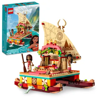 LEGO Disney Prinzessin Moana's Wayfinding Boat 43210, Moana und Sina Minipuppen plus Delphin Figur, kreatives Bauspielzeug für Mädchen und Jungen ab 6 Jahren