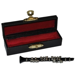 alles-meine.de GmbH Klarinette mit Kasten - Metall Miniatur Maßstab 1:12 - Puppenhaus Flöte - Musikinstrument Musik Instrument Flöten Orchester