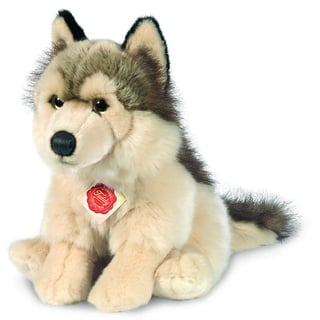 Teddy Hermann 92738 Wolf 29 cm, Kuscheltier, Plüschtier mit recycelter Füllung