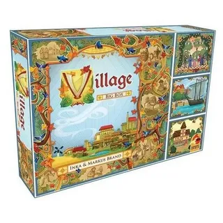 Asmodee Spiel Village Big Box, Brettspiel, für 1-5 Spieler, ab 12..., Familienspiel, Worker Placement bunt