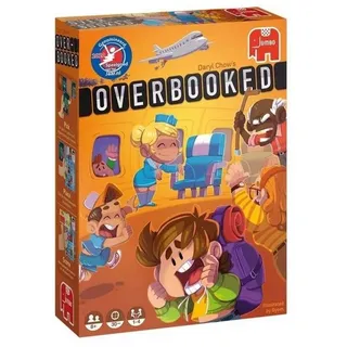 JUMBO Verlag Spiel 19738 - Overbooked, Brettspiel, für 1-4 Spieler, ab 8 Jahren, Familienspiel, Strategiespiel bunt