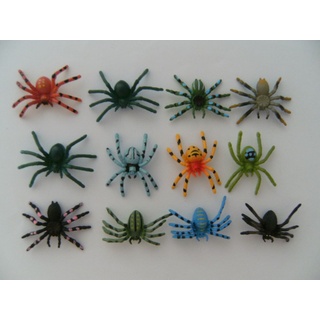Spinnen 12erSet; 4,5 - 5 cm; Spinne Gummispinnen Gummispinne Vogelspinnen Tarantel Tiere