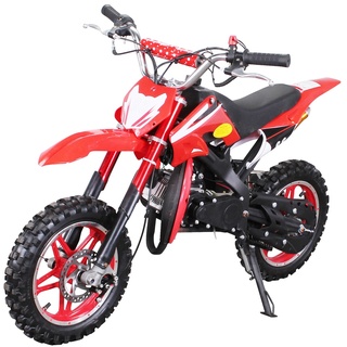 Kinder-Crossbike Delta, Benzin-Kindermotorrad, 49 ccm, bis zu 40 km/h, Scheibenbremsen, ab 5 Jahren (Rot)