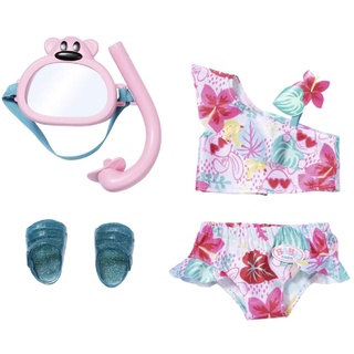 BABY born 829240 Holiday Deluxe Bikini Set Puppenkleidung 43 cm, rosa/bunt