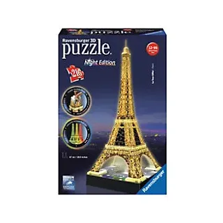 RAVENSBURGER Eiffelturm in Paris bei Nacht 12579 - leuchtet im Dunkeln 12579 3D Puzzle Deutsch