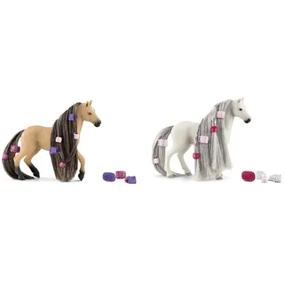 SCHLEICH 42580 Beauty Horse Andalusier Stute, für Kinder ab 4+ Jahren & 42583 Beauty Horse Quarter Horse Stute, für Kinder ab 4+ Jahren, Horse Club Sofia's Beauties - Spielset