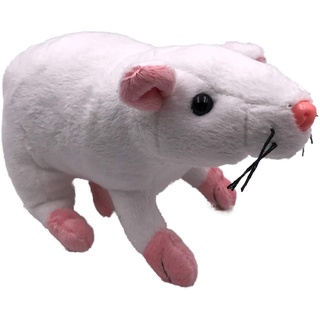 Onwomania Plüschtier Kuscheltier Stoff Tier Ratte Maus weiß Nagetier 31 cm