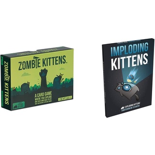 Exploding Kittens Zombie Kittens & Asmodee Imploding Kittens | Erweiterung | Partyspiel | Kartenspiel | 2-6 Spieler | Ab 7+ Jahren | 15+ Minuten Spielzeit | Deutsch