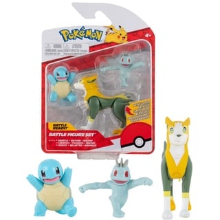 Pokémon Pokemon Figuren 3-Pack Boltund Machop & Squirtle – 5-8 cm Figuren - Neueste Welle 2022 - Offiziell Lizenziert Pokemon Spielzeug