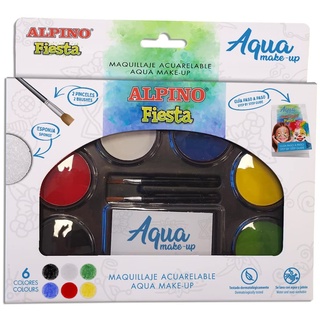 Pack Aqua Make Up Alpino Fiesta | Aquarellierbares Gesichts-Make-up | 6-Farben | Wasser-Make-up für Kinder und Erwachsene