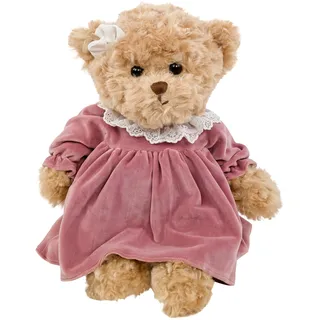 Bukowski Teddybär Lisen Altrosa mit Kleid 35 cm Schleife am Kopf