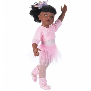 Götz 1159850 Hannah beim Ballett Afro Puppe - 50 cm große Ballerina Stehpuppe, schwarze Haare, braune Augen