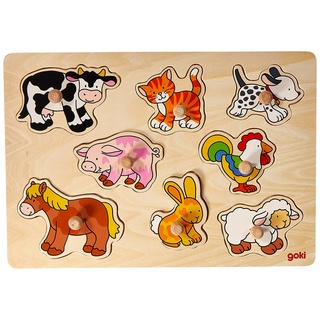 Goki 57873 - Steckpuzzle - Bauernhof VII, 30 x 21 cm