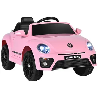 COSTWAY Elektro-Kinderauto VW Volkswagen, 12V, 3-5 km/h, mit Musik rosa