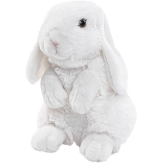 Uni-Toys Kuscheltier Widderkaninchen weiß - 19 cm - Plüsch-Hase, Kaninchen - Plüschtier, zu 100 % recyceltes Füllmaterial