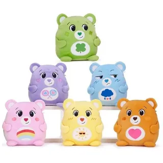 Whitehouse Leisure International Ltd Kuscheltier Glücksbärchis SQUASHY Podgies 19 cm Care Bears Glücksbärchen Plüsch (6er Set), Kuscheltier SUPER SOFT bunt