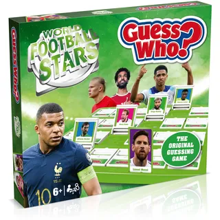 Winning Moves Weltfußballstars: Ratet mal, wer? Brettspiel Grün, Spielen Sie mit Messi, Ronaldo, Harry Kane, Salah, einfach aufzubauen, Geschenk für Kinder ab 6 Jahren