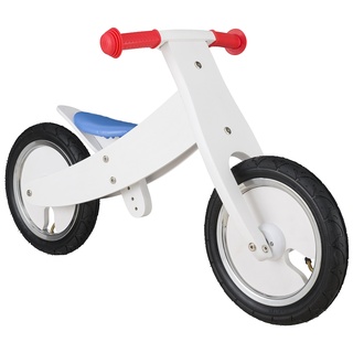 BIKESTAR Mitwachsendes Kinder Laufrad Holz Lauflernrad Kinderrad für Jungen Mädchen ab 2-4 Jahre | 12 Zoll 2 in 1 Kinderlaufrad | Weiß | Risikofrei Testen