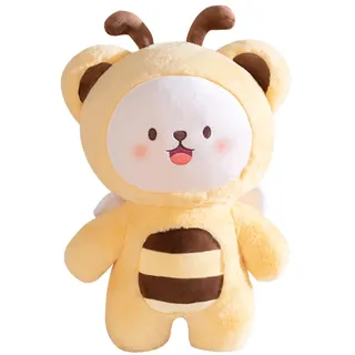 Diempi Bee Plush, 25cm Biene Plüschtier Pluche, Biene Kuscheltier Kinder Stofftier Kawaii Plüsch Biene Spielzeug Weiches Bee Plush Doll Toy für Kinder Mädchen Jungen Plüsch